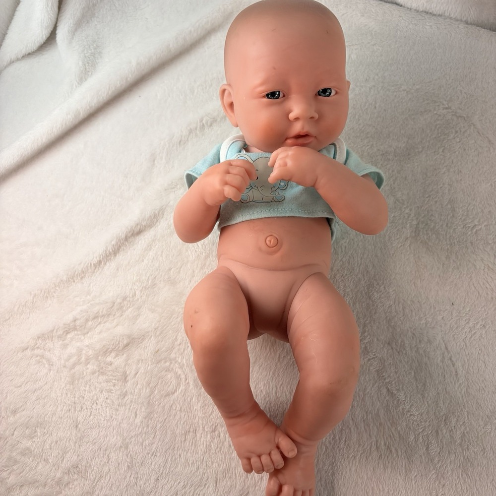 JC Toys La Newborn 14" Realistic Vinyl Boy Baby Doll All Vinyl Lifelike Washable